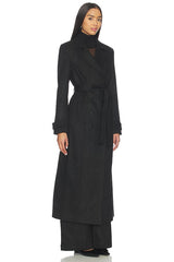 Faux Suede Longline Coat