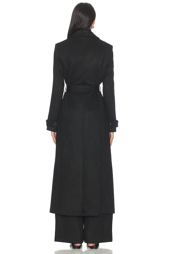 Faux Suede Longline Coat
