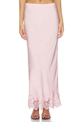 Elisan Lace Satin Midi Skirt