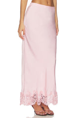 Elisan Lace Satin Midi Skirt
