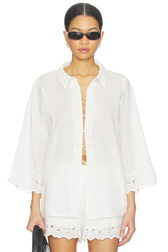 Aleria Cotton Shirt With Trim