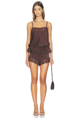 Bonita Satin Lace Trim Top