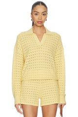 Tulip Pointelle Collared Pullover