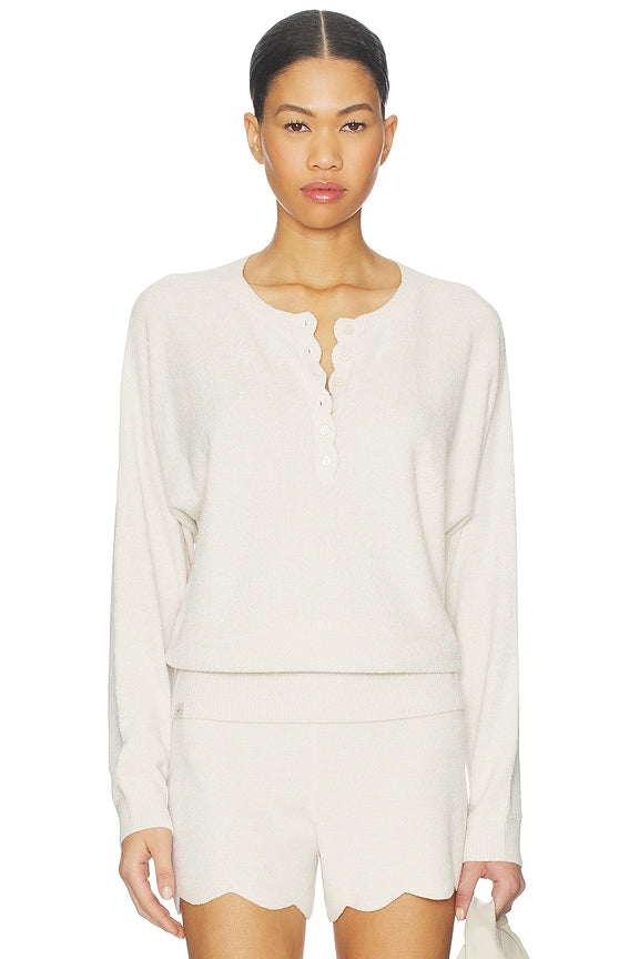 CozyChic Ultra Lite Scallop Dolman Henley Top