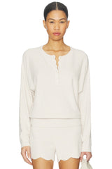 CozyChic Ultra Lite Scallop Dolman Henley Top