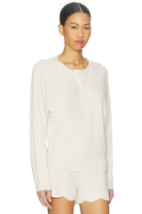 CozyChic Ultra Lite Scallop Dolman Henley Top