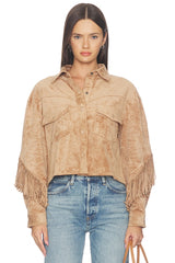 Cropped Fringe Jacket