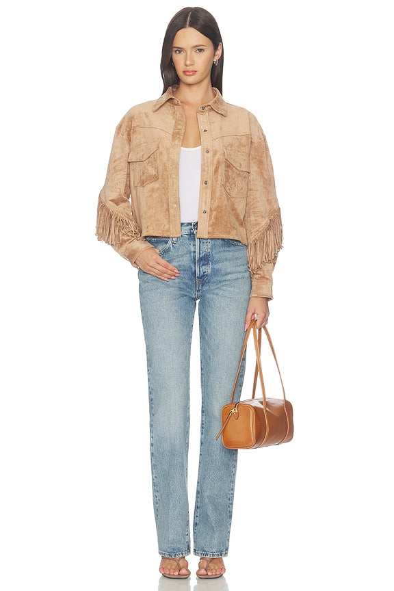 Cropped Fringe Jacket