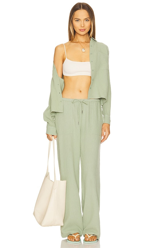 Cropped Button Up Shirt