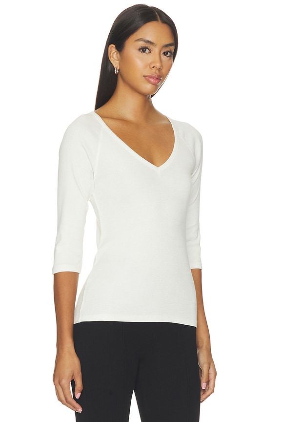 Vneck Elbow Sleeved Tee