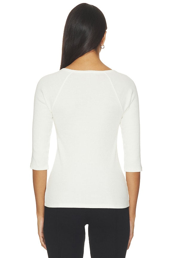 Vneck Elbow Sleeved Tee