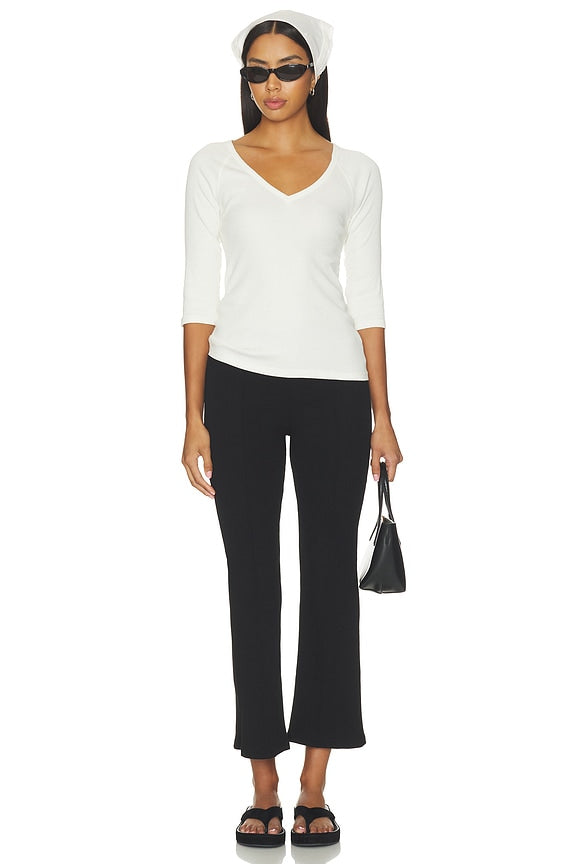Vneck Elbow Sleeved Tee
