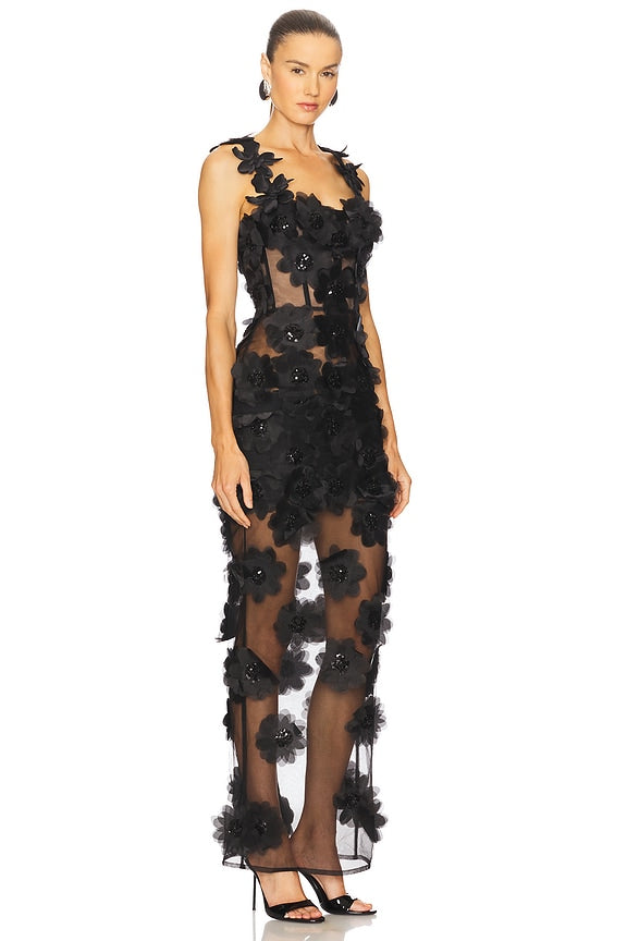 Rosalie Noir Maxi Dress