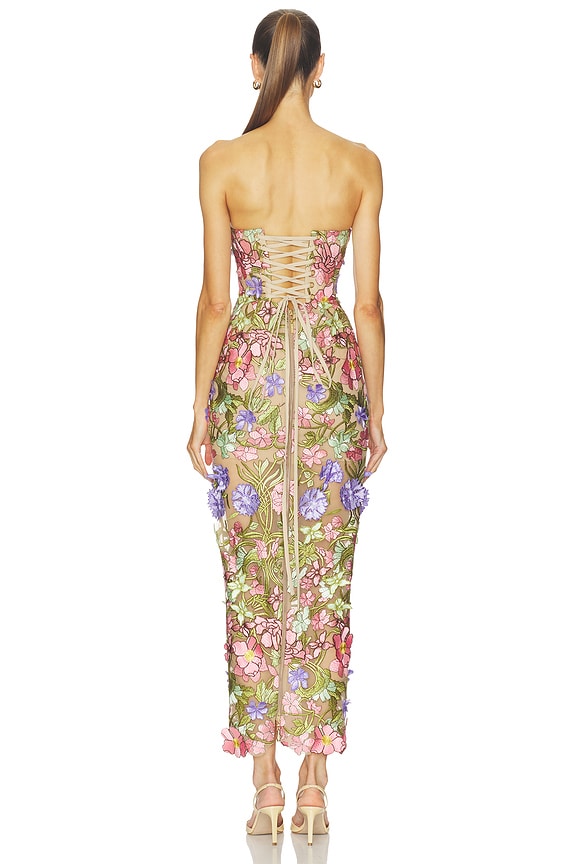 Iris Floral Maraya Strapless Ankle Dress