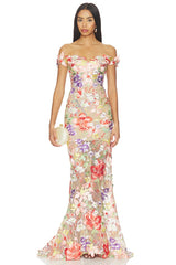Flora 3d Off The Shoulder Gown