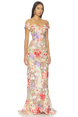 Flora 3d Off The Shoulder Gown