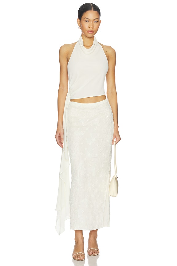 Hailey Cowl Neck Halter Top W/ Drape