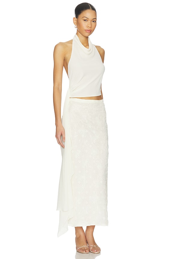 Hailey Cowl Neck Halter Top W/ Drape