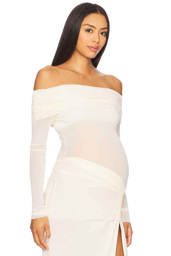 Off The Shoulder Mesh Top