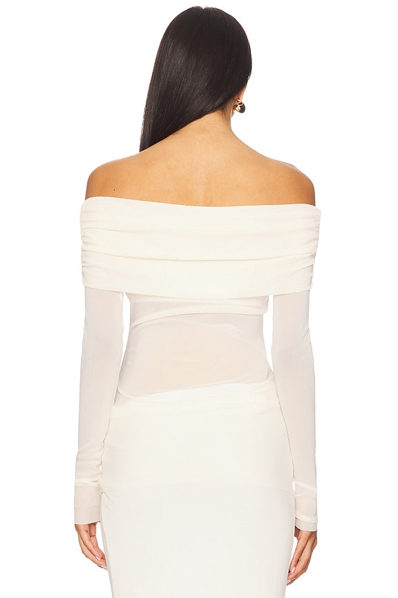 Off The Shoulder Mesh Top