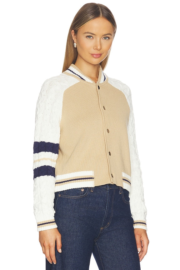 Chloe Cable Sleeve Knit Bomber