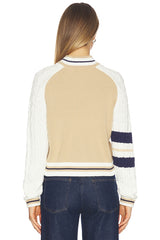 Chloe Cable Sleeve Knit Bomber