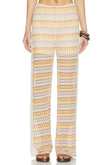 Celine Rainbow Crochet Mid Rise Pants