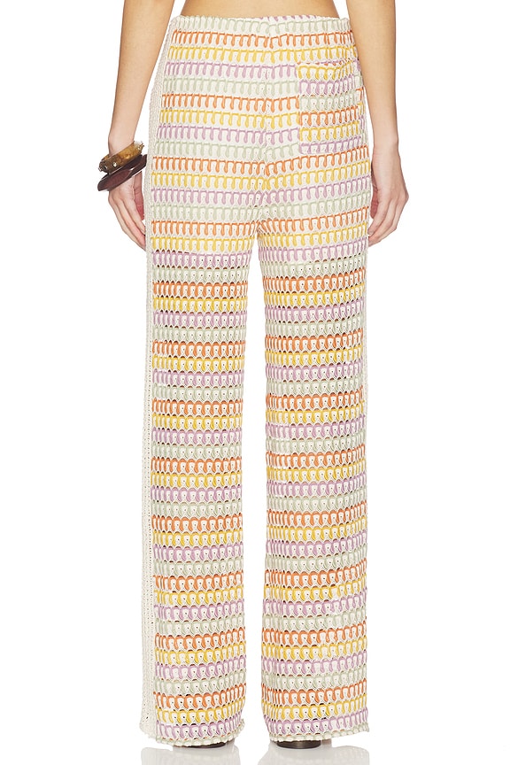 Celine Rainbow Crochet Mid Rise Pants