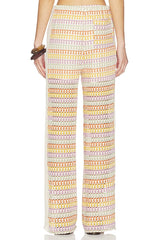 Celine Rainbow Crochet Mid Rise Pants
