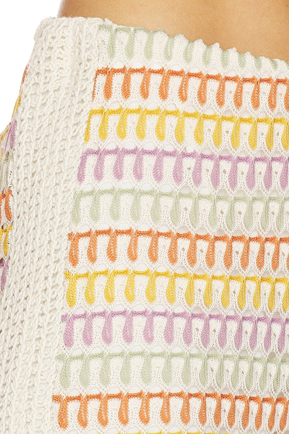Celine Rainbow Crochet Mid Rise Pants