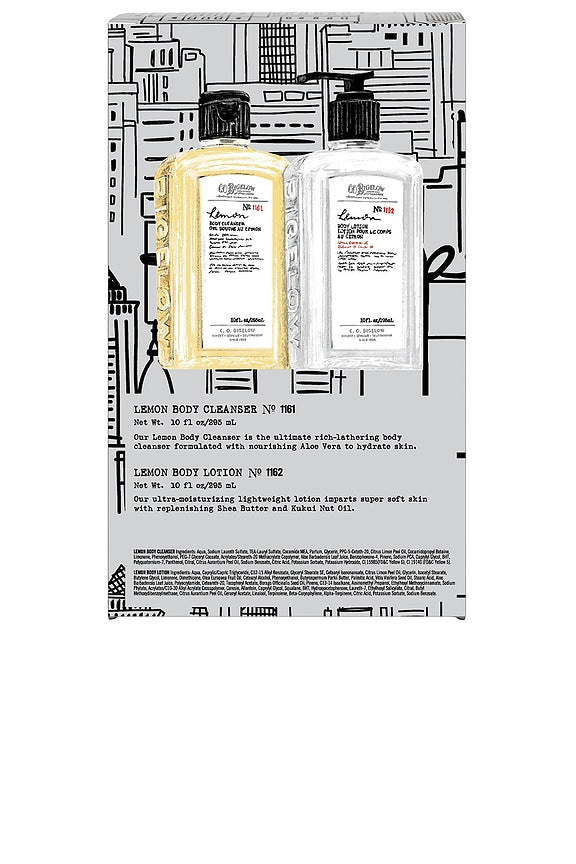 Lemon Body Cleanser &amp; Body Lotion Apothecary Box Set
