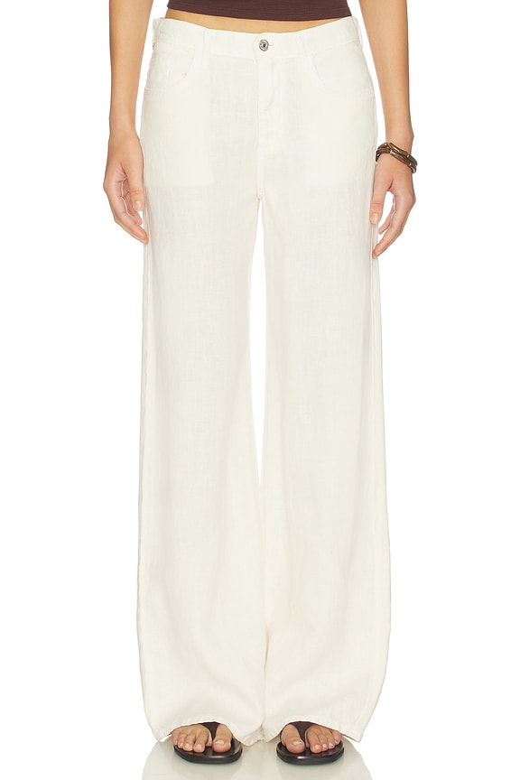 Nora Linen Trouser Leg Pants