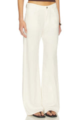Nora Linen Trouser Leg Pants