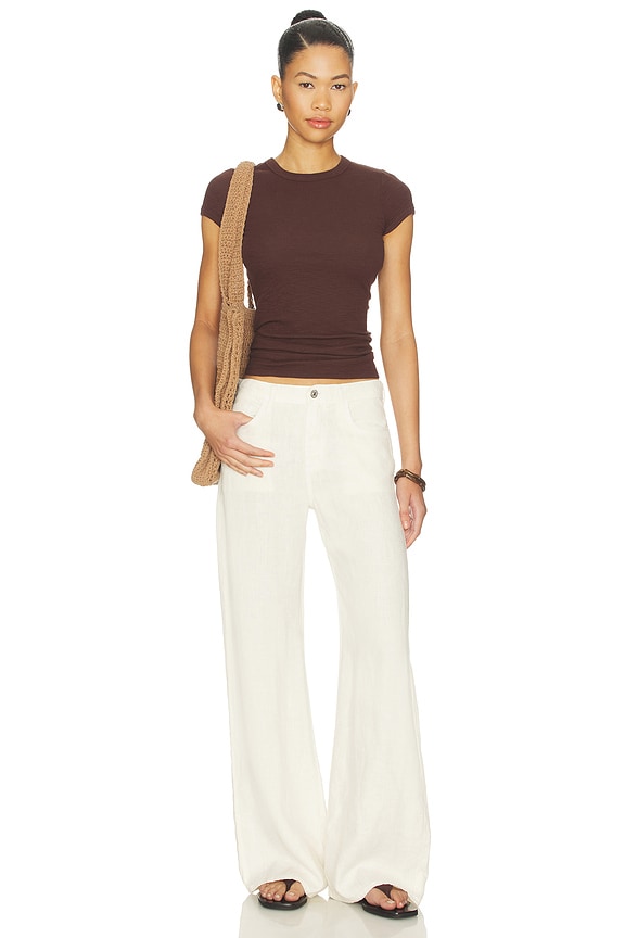 Nora Linen Trouser Leg Pants