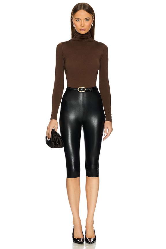 Faux Leather Capri Legging