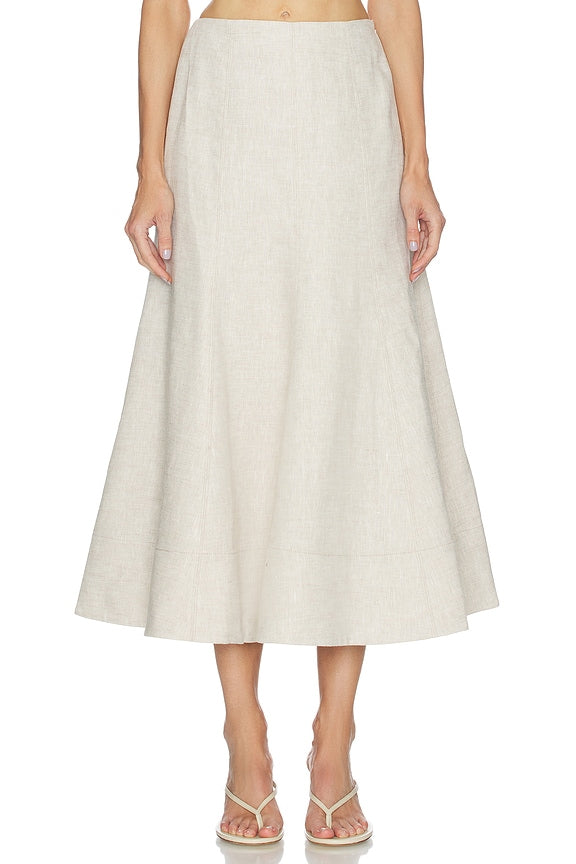 Malena Linen Midi Skirt