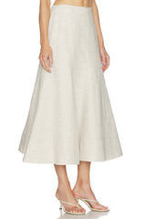 Malena Linen Midi Skirt
