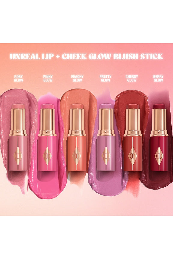 Unreal Lip + Cheek Glow Blush Stick with Hyaluronic Acid