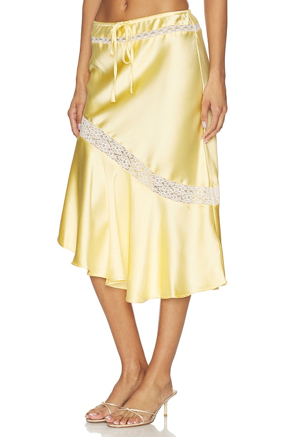 Delphia Satin Midi Skirt