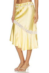 Delphia Satin Midi Skirt
