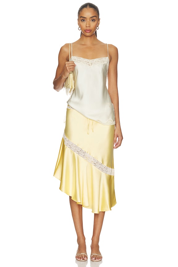 Delphia Satin Midi Skirt