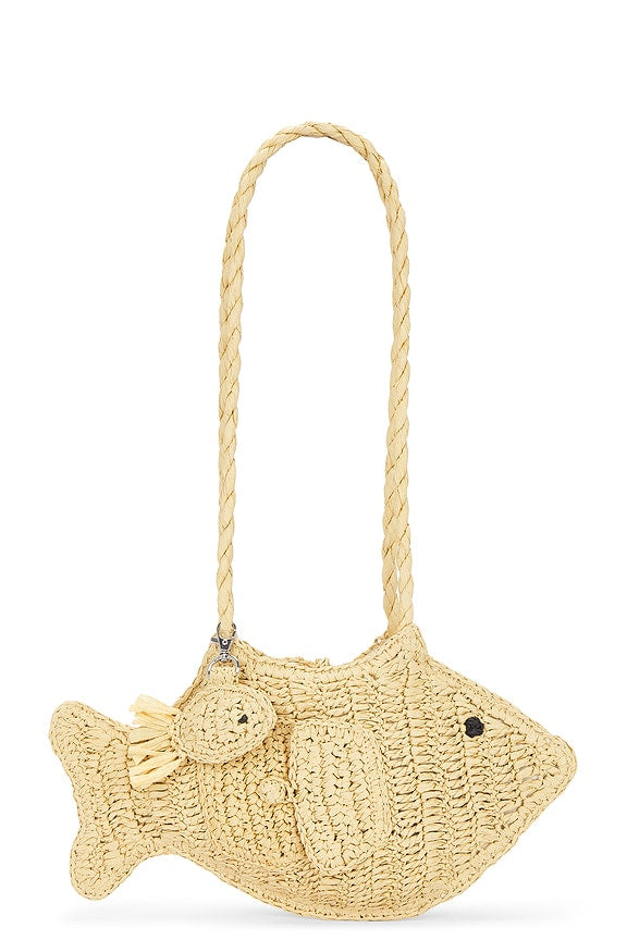 Raffia Fish Bag With Bag Charm
