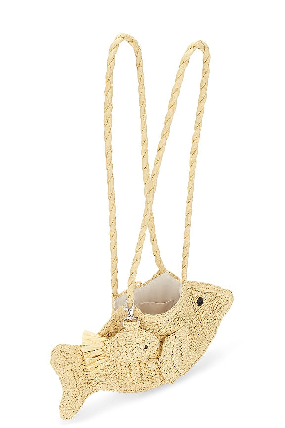Raffia Fish Bag With Bag Charm