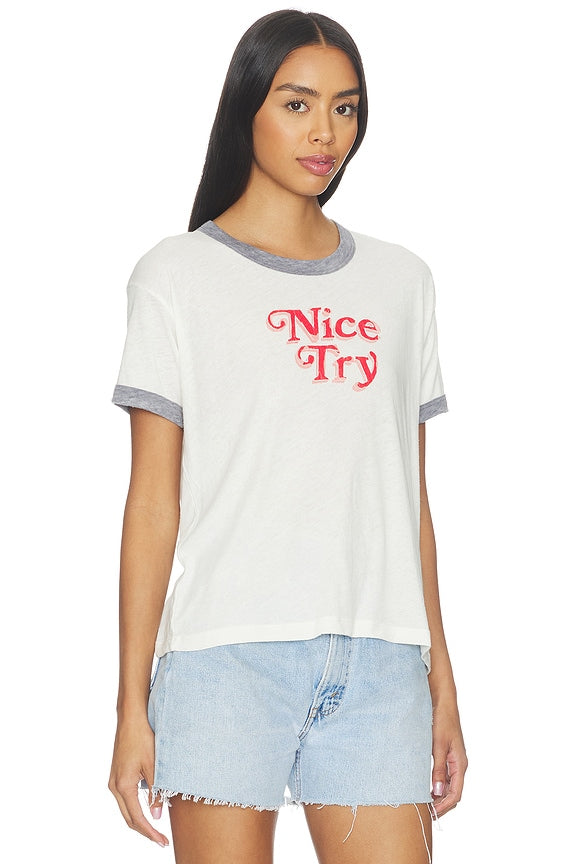 Nice Try Burnout Ringer Tee