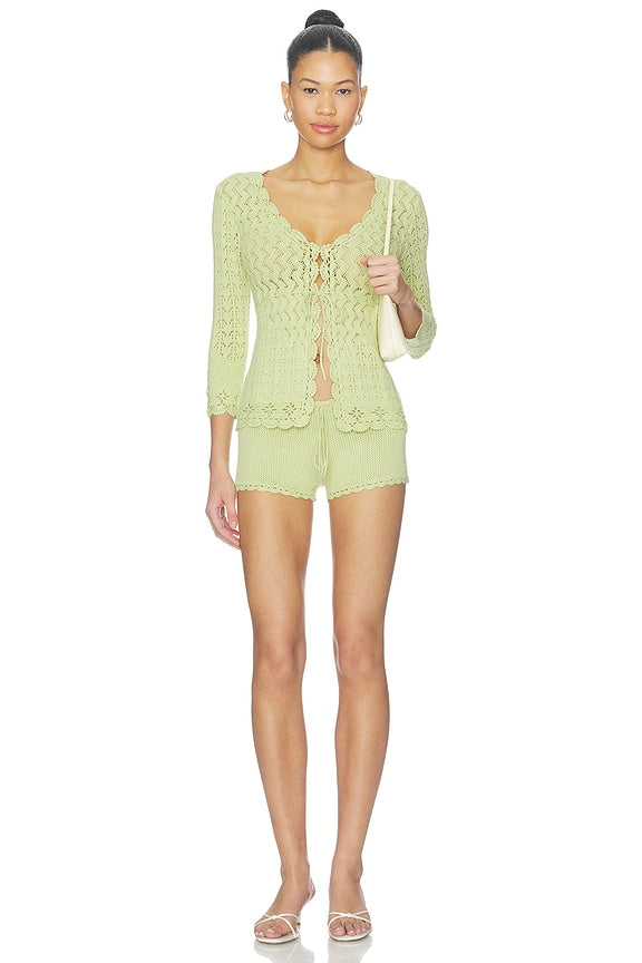 Scallop Tie Knit Short