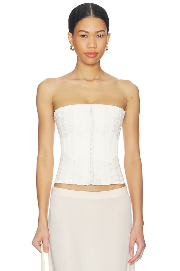 Lace Embellished Satin Corset