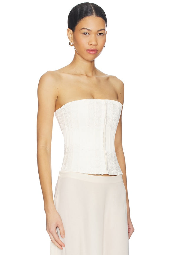 Lace Embellished Satin Corset