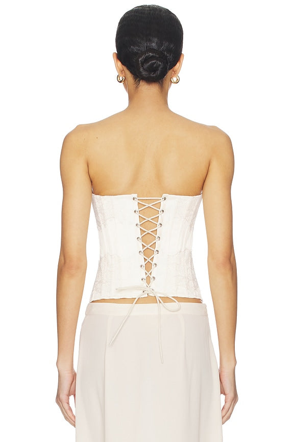 Lace Embellished Satin Corset