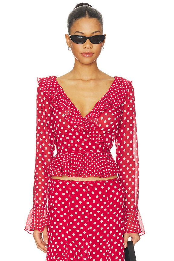 Mallorca Ruffle Wrap Top