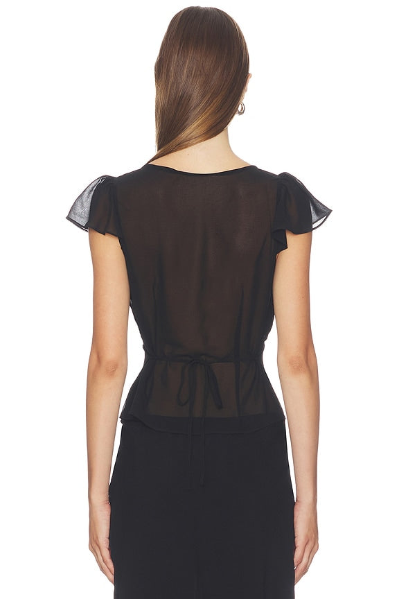 Ara Lace Trim V-Neck Top